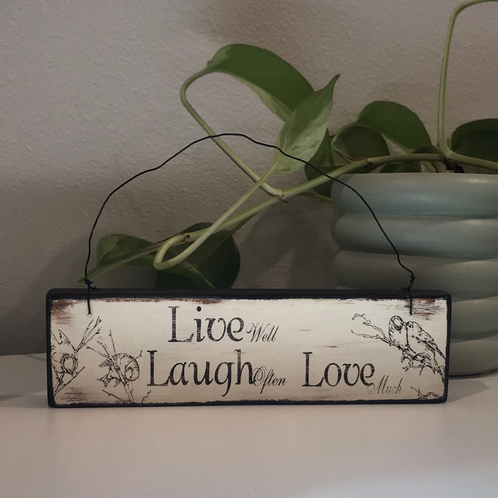 Live Laugh Love wall sign
